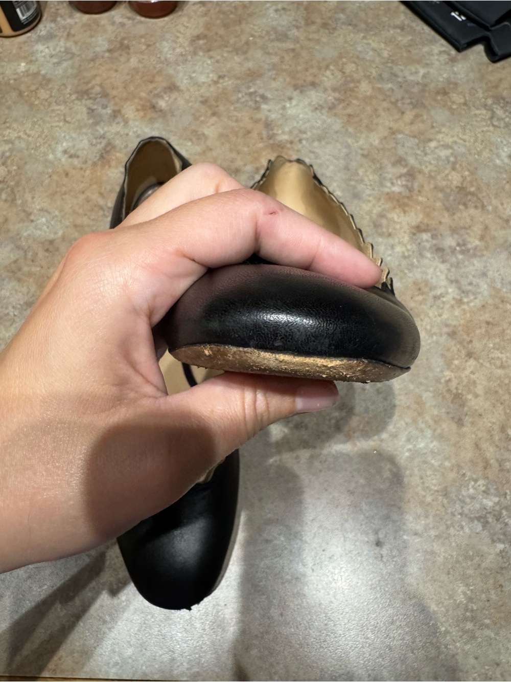 Chloe Black Italian Leather Scalloped Heels - Picture 12 of 12